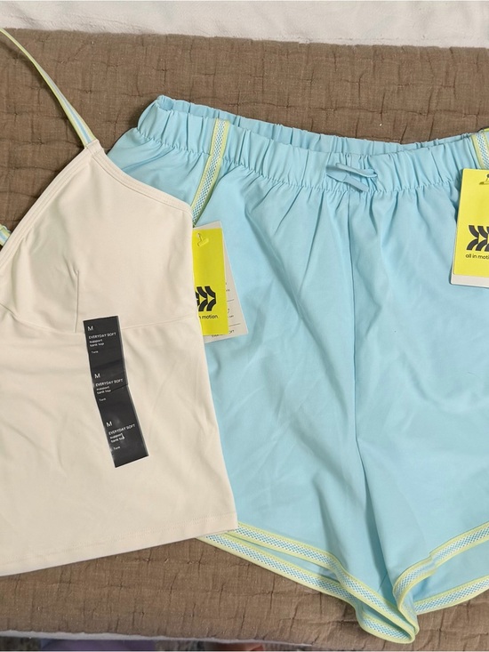 all in motion Pants - All in Motion Light Blue Women's Athletic Shorts and Tank top set